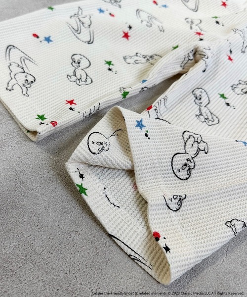 MARKEY'S(マーキーズ)の「【Casper/キャスパー】ワッフルレギンス(80~130cm)(レギンス/スパッツ・キッズ・オフホワイト・80/90/95/100/110/120/130)」の2枚目の写真