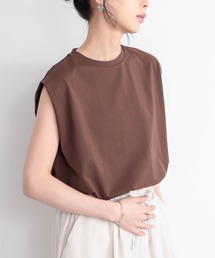 Tシャツ/カットソー（ブラウン/茶色系・袖なし）ファッション通販