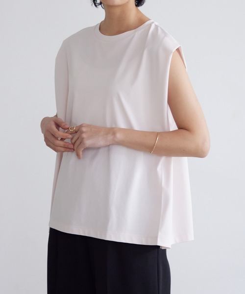 tシャツ ソフトコットン ノースリーブカットソー レディース トップス ノースリーブ レディース カットソー Tシャツ Aライン