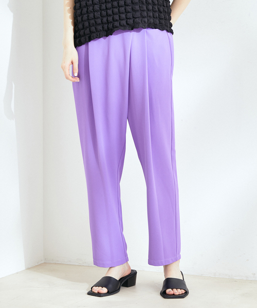 Jayro（ジャイロ）の「カッシュクールテーパードパンツ（スラックス・レディース・ブラック/サックスブルー/ベージュ/パープル・FREE）」の2枚目の写真