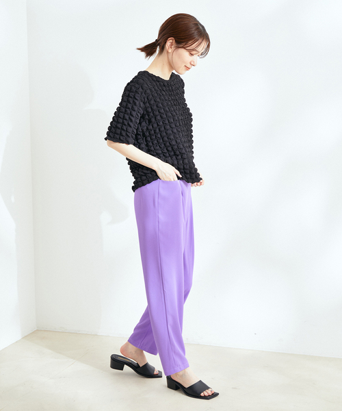 Jayro（ジャイロ）の「カッシュクールテーパードパンツ（スラックス・レディース・ブラック/サックスブルー/ベージュ/パープル・FREE）」の15枚目の写真