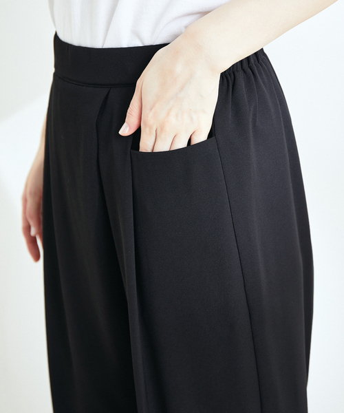 Jayro（ジャイロ）の「カッシュクールテーパードパンツ（スラックス・レディース・ブラック/サックスブルー/ベージュ/パープル・FREE）」の7枚目の写真