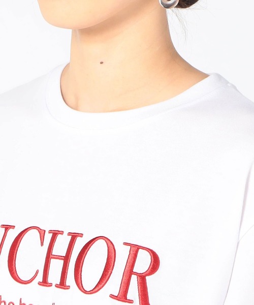 Grand PARK（グランドパーク）の「厚盛り 刺繍ロゴTシャツ（Tシャツ/カットソー・レディース・ホワイト×グリーン/ホワイト×レッド/アッシュグレー・FREE）」の8枚目の写真