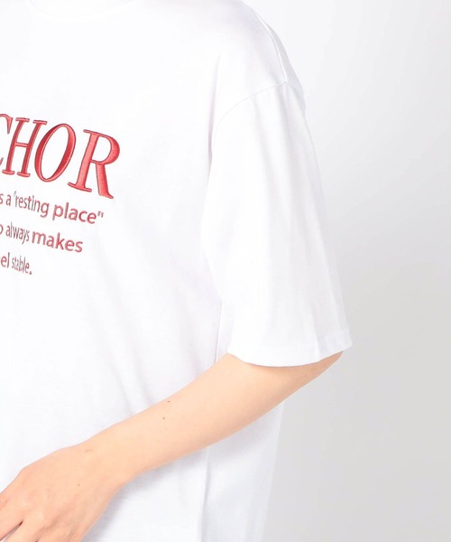 Grand PARK（グランドパーク）の「厚盛り 刺繍ロゴTシャツ（Tシャツ/カットソー・レディース・ホワイト×グリーン/ホワイト×レッド/アッシュグレー・FREE）」の7枚目の写真