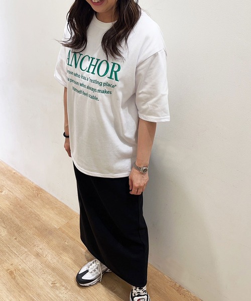 Grand PARK（グランドパーク）の「厚盛り 刺繍ロゴTシャツ（Tシャツ/カットソー・レディース・ホワイト×グリーン/ホワイト×レッド/アッシュグレー・FREE）」の20枚目の写真