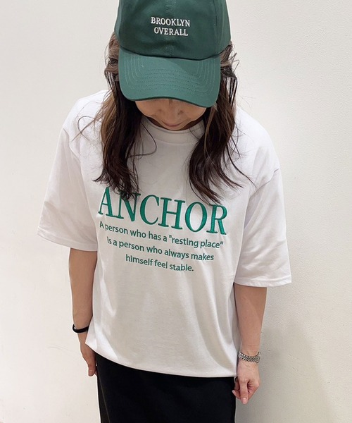 Grand PARK（グランドパーク）の「厚盛り 刺繍ロゴTシャツ（Tシャツ/カットソー・レディース・ホワイト×グリーン/ホワイト×レッド/アッシュグレー・FREE）」の19枚目の写真