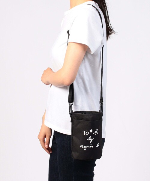 To b. by agnes b.（トゥービーバイアニエスベー）の「WU50 BOTTLE HOLDER マルチボトルホルダー（バックパック/リュック・レディース・ブラック・FREE）」の3枚目の写真