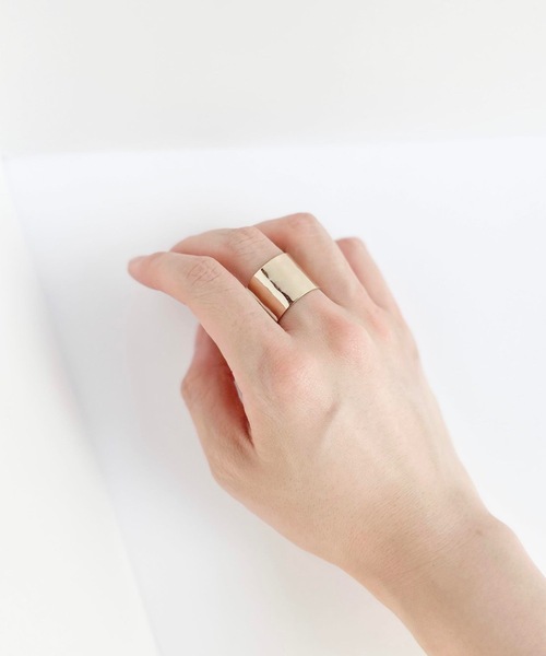 8 eight カッパーオブシディアン　プレートリング BUTTON＆CUFFLINKS ボタンアンドカフリンクス：ワイドプレートリング