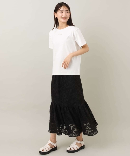 a.v.v(アーヴェヴェ)の「プチロゴ刺繍Tシャツ(Tシャツ/カットソー・レディース・ライトグレー/ホワイト/ブラック・34/36/40/38/42)」の8枚目の写真