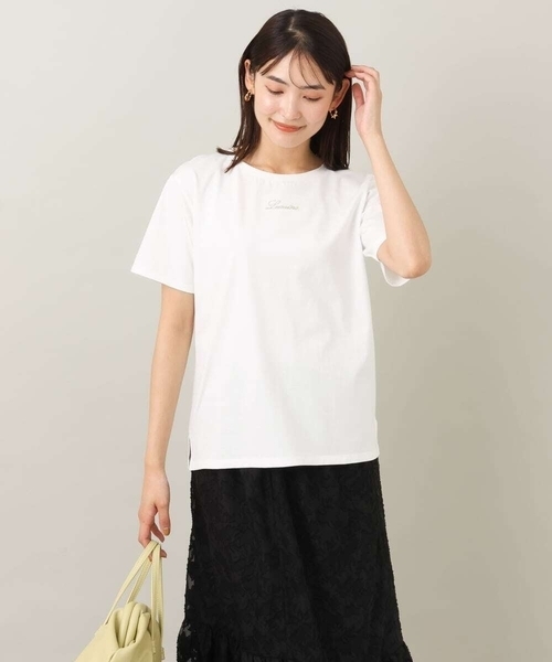 a.v.v(アーヴェヴェ)の「プチロゴ刺繍Tシャツ(Tシャツ/カットソー・レディース・ライトグレー/ホワイト/ブラック・34/36/40/38/42)」の9枚目の写真