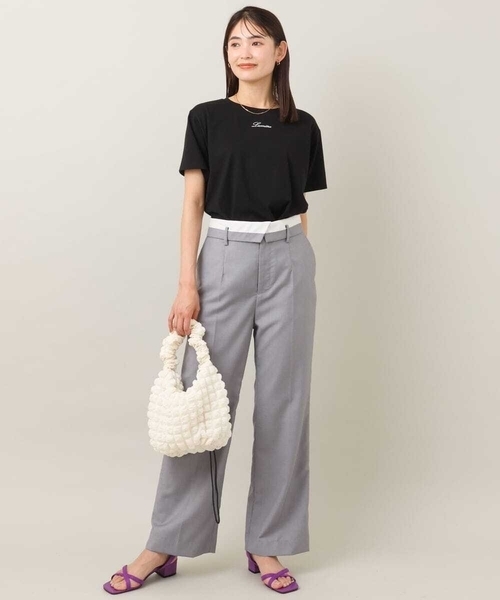 a.v.v(アーヴェヴェ)の「プチロゴ刺繍Tシャツ(Tシャツ/カットソー・レディース・ライトグレー/ホワイト/ブラック・34/36/40/38/42)」の10枚目の写真
