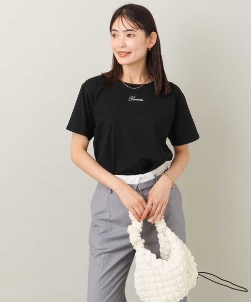 a.v.v(アーヴェヴェ)の「プチロゴ刺繍Tシャツ(Tシャツ/カットソー・レディース・ライトグレー/ホワイト/ブラック・34/36/40/38/42)」の12枚目の写真