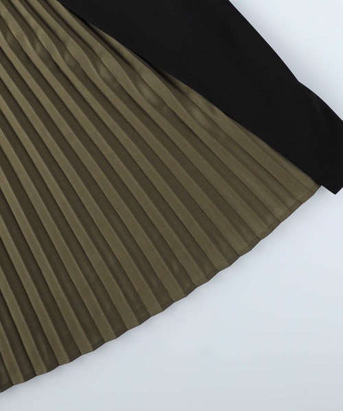 HONEYSUCKLE ROSE(ハニーサックルローズ)の「【HONEYSUCKLE ROSE】プリーツ切替ワンピース(ワンピース・レディース・カーキブラウン/ブラウン・M-L)」の15枚目の写真