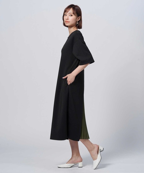 HONEYSUCKLE ROSE(ハニーサックルローズ)の「【HONEYSUCKLE ROSE】プリーツ切替ワンピース(ワンピース・レディース・カーキブラウン/ブラウン・M-L)」の9枚目の写真