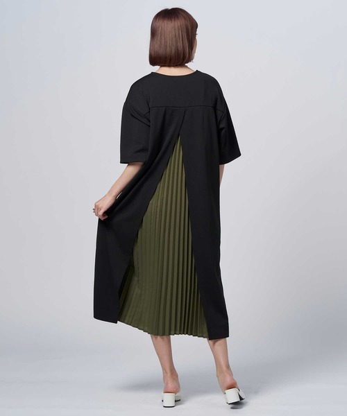 HONEYSUCKLE ROSE(ハニーサックルローズ)の「【HONEYSUCKLE ROSE】プリーツ切替ワンピース(ワンピース・レディース・カーキブラウン/ブラウン・M-L)」の10枚目の写真