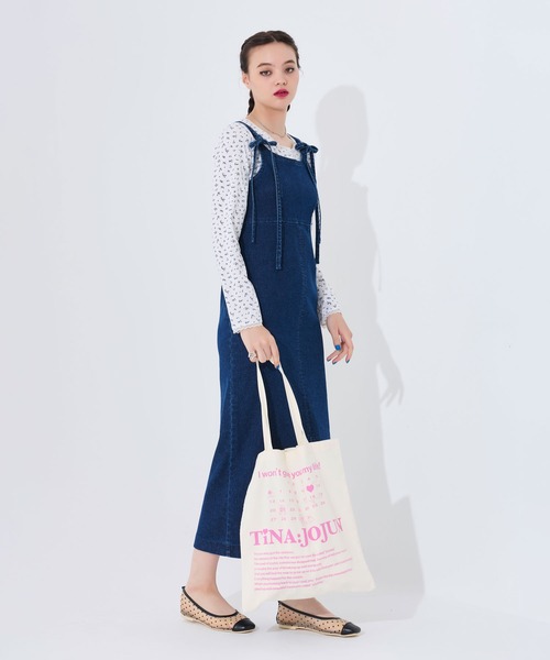 TINA:JOJUN(ティーナジョジュン)の「オリジナルプリント トートバッグ TINA:JOJUN(トートバッグ・レディース・アイボリー/ベビーピンク/ライトパープル・F)」の6枚目の写真