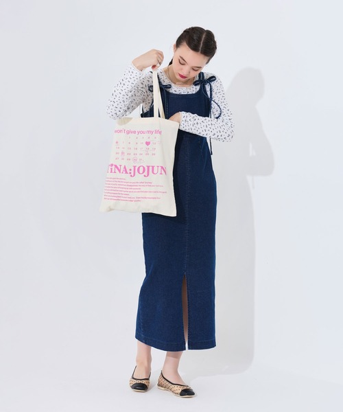 TINA:JOJUN(ティーナジョジュン)の「オリジナルプリント トートバッグ TINA:JOJUN(トートバッグ・レディース・アイボリー/ベビーピンク/ライトパープル・F)」の11枚目の写真