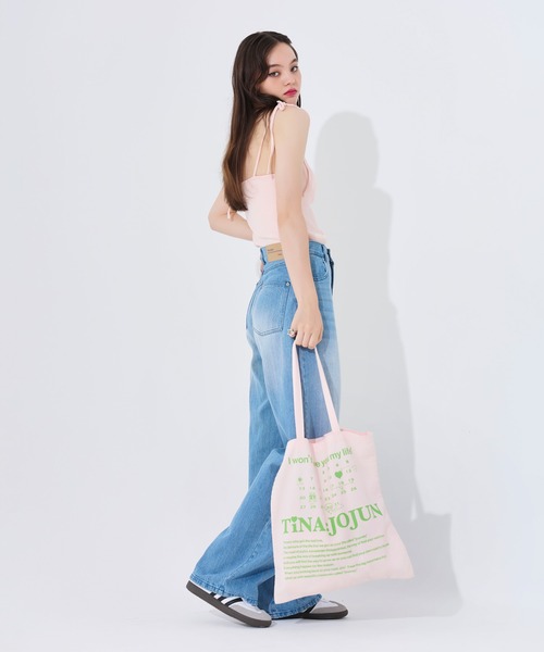TINA:JOJUN(ティーナジョジュン)の「オリジナルプリント トートバッグ TINA:JOJUN(トートバッグ・レディース・アイボリー/ベビーピンク/ライトパープル・F)」の21枚目の写真