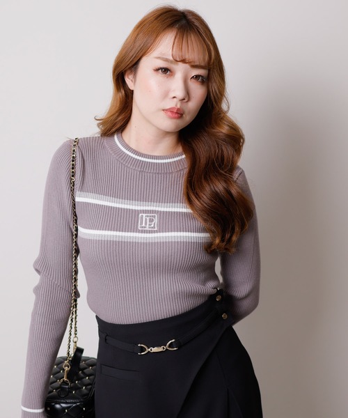 LIPSERVICE（リップサービス）の「LPラインリブニット（ニット/セーター・レディース・アイボリー/ブラック/パープル・FREE）」の10枚目の写真