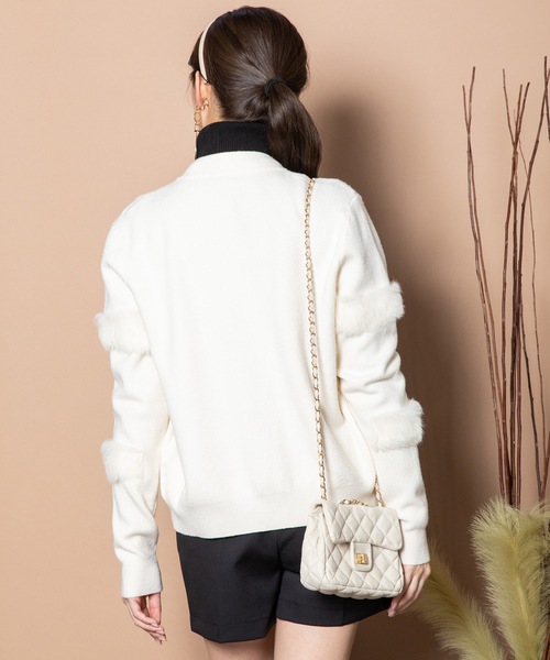 MHBG TOKYO（エムエイチビージートーキョー）の「ファージップニットカーデ（ニット/セーター・レディース・モカ/グレー/ベージュ/ブラック・FREE）」の8枚目の写真