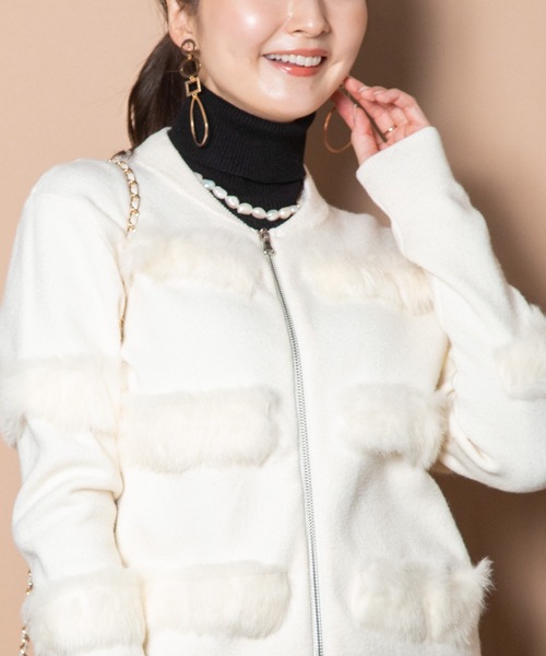 MHBG TOKYO（エムエイチビージートーキョー）の「ファージップニットカーデ（ニット/セーター・レディース・モカ/グレー/ベージュ/ブラック・FREE）」の10枚目の写真