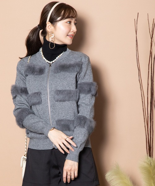 MHBG TOKYO（エムエイチビージートーキョー）の「ファージップニットカーデ（ニット/セーター・レディース・モカ/グレー/ベージュ/ブラック・FREE）」の15枚目の写真