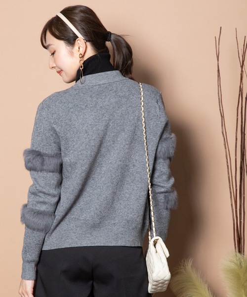 MHBG TOKYO（エムエイチビージートーキョー）の「ファージップニットカーデ（ニット/セーター・レディース・モカ/グレー/ベージュ/ブラック・FREE）」の17枚目の写真