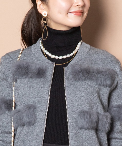 MHBG TOKYO（エムエイチビージートーキョー）の「ファージップニットカーデ（ニット/セーター・レディース・モカ/グレー/ベージュ/ブラック・FREE）」の18枚目の写真