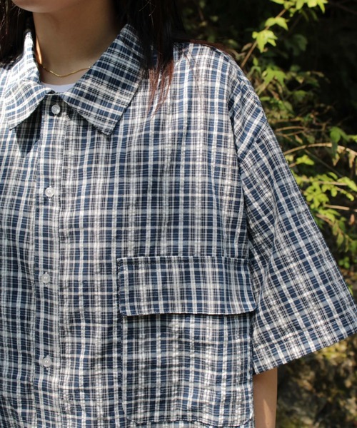 BROKEN BASE（ブロークンベース）の「ダブルポケットチェックシャツ（シャツ/ブラウス・メンズ・ブルー/グリーン・LARGE/MEDIUM）」の11枚目の写真