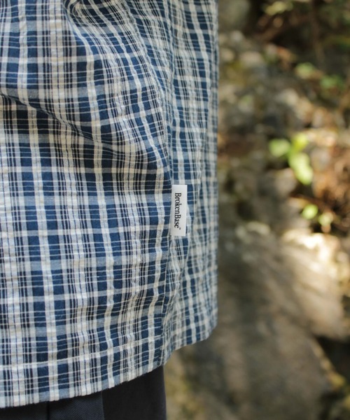 BROKEN BASE（ブロークンベース）の「ダブルポケットチェックシャツ（シャツ/ブラウス・メンズ・ブルー/グリーン・LARGE/MEDIUM）」の12枚目の写真