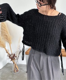 EPIMI E'PIMMY | 【ハンドウォッシャブル】サイドドロストメッシュニット(ニット/セーター)