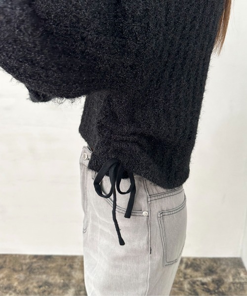 EPIMI E'PIMMY(エピミエピミー)の「【ハンドウォッシャブル】サイドドロストメッシュニット(ニット/セーター・レディース・オフホワイト/グレー/ピンクベージュ/ブラック・MEDIUM)」の16枚目の写真