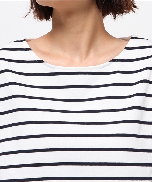OUTLET(アウトレット)の「【Chez toi】コットンボーダークロスコンビ(Tシャツ/カットソー・レディース・オフホワイト/コバルトブルー/ネイビー・FREE)」の8枚目の写真