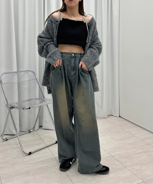 apres jour mignon(アプレジュールミニョン)の「ファーリボンビスチェ【ZOZOTOWN限定アイテム】(キャミソール・レディース・ブラック/グレー/ネイビー・フリー/X-LARGE)」の21枚目の写真