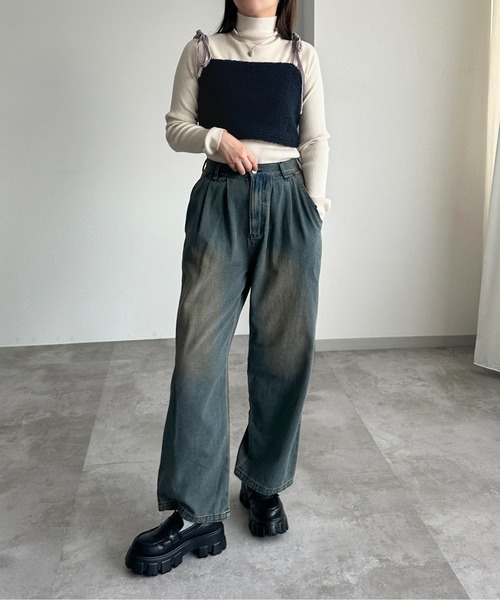apres jour mignon(アプレジュールミニョン)の「ファーリボンビスチェ【ZOZOTOWN限定アイテム】(キャミソール・レディース・ブラック/グレー/ネイビー・フリー/X-LARGE)」の13枚目の写真