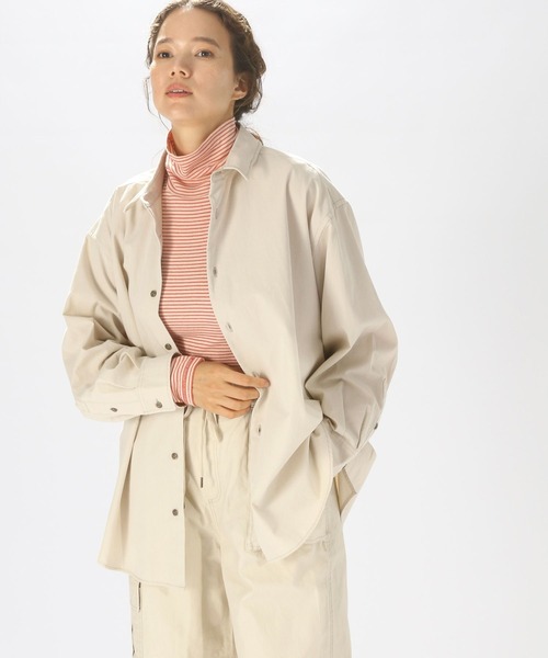 niko and...（ニコアンド）の「ソフトツイルコクーンワイヤーシャツ（シャツ/ブラウス・レディース・アイボリー/チャコール/ピンク・LARGE/MEDIUM）」の3枚目の写真