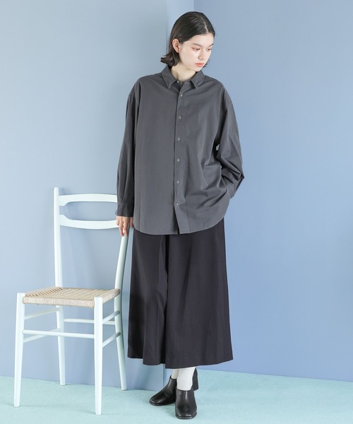 niko and...（ニコアンド）の「ソフトツイルコクーンワイヤーシャツ（シャツ/ブラウス・レディース・アイボリー/チャコール/ピンク・LARGE/MEDIUM）」の4枚目の写真