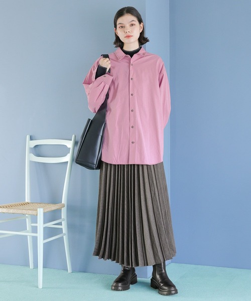 niko and...（ニコアンド）の「ソフトツイルコクーンワイヤーシャツ（シャツ/ブラウス・レディース・アイボリー/チャコール/ピンク・LARGE/MEDIUM）」の7枚目の写真