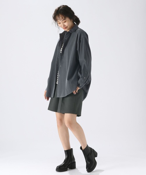 niko and...（ニコアンド）の「ソフトツイルコクーンワイヤーシャツ（シャツ/ブラウス・レディース・アイボリー/チャコール/ピンク・LARGE/MEDIUM）」の9枚目の写真