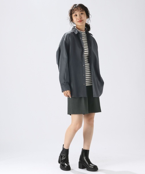 niko and...（ニコアンド）の「ソフトツイルコクーンワイヤーシャツ（シャツ/ブラウス・レディース・アイボリー/チャコール/ピンク・LARGE/MEDIUM）」の10枚目の写真