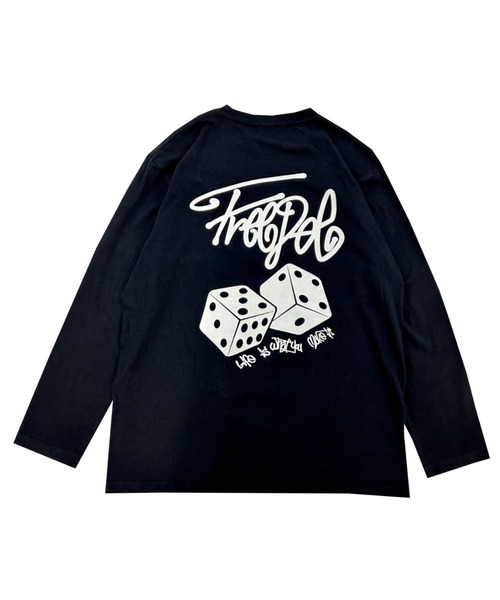 A‘gem 9（エージェムナイン）の「A'GEM/9 × .kom『FREEDEE/フリーディー』ダイスデザイン長袖Tシャツ/ロングスリーブカットソー（Tシャツ/カットソー・メンズ・ブラック/ホワイト・FREE）」の12枚目の写真