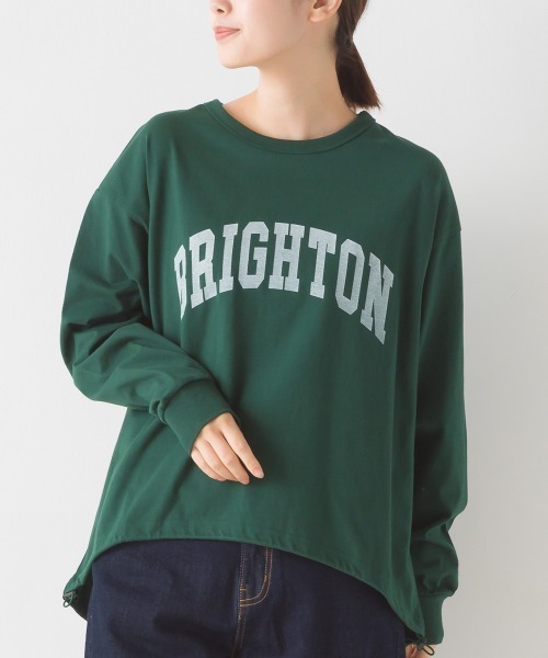 OMNES(オムネス)の「ユニセックスドロスト付きプリント長袖Tシャツ(Tシャツ/カットソー・レディース・グレー/ブラック/グリーン/ホワイト・MEDIUM/XX-LARGE/LARGE/X-LARGE)」の4枚目の写真