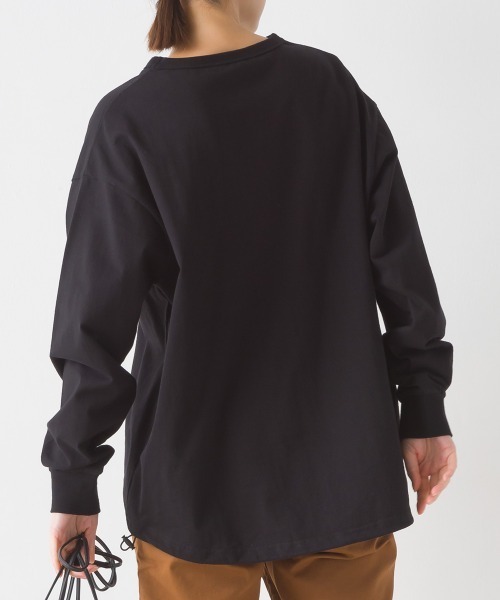OMNES(オムネス)の「ユニセックスドロスト付きプリント長袖Tシャツ(Tシャツ/カットソー・レディース・グレー/ブラック/グリーン/ホワイト・MEDIUM/XX-LARGE/LARGE/X-LARGE)」の9枚目の写真