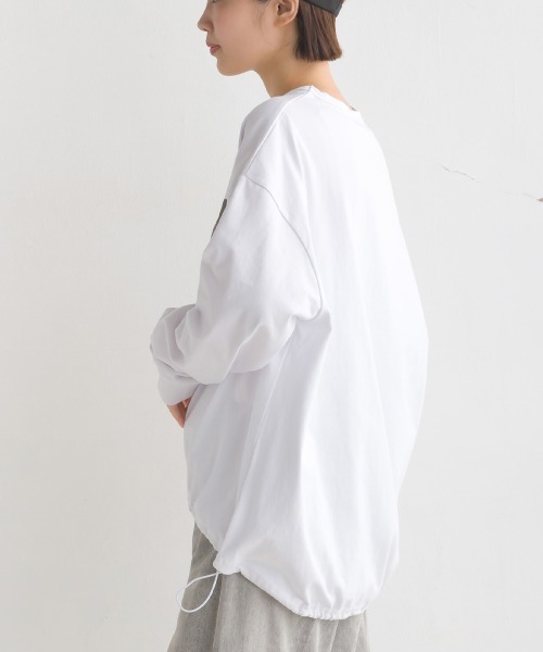 OMNES(オムネス)の「ユニセックスドロスト付きプリント長袖Tシャツ(Tシャツ/カットソー・レディース・グレー/ブラック/グリーン/ホワイト・MEDIUM/XX-LARGE/LARGE/X-LARGE)」の20枚目の写真