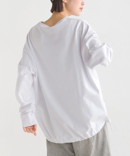 OMNES(オムネス)の「ユニセックスドロスト付きプリント長袖Tシャツ(Tシャツ/カットソー・レディース・グレー/ブラック/グリーン/ホワイト・MEDIUM/XX-LARGE/LARGE/X-LARGE)」の21枚目の写真
