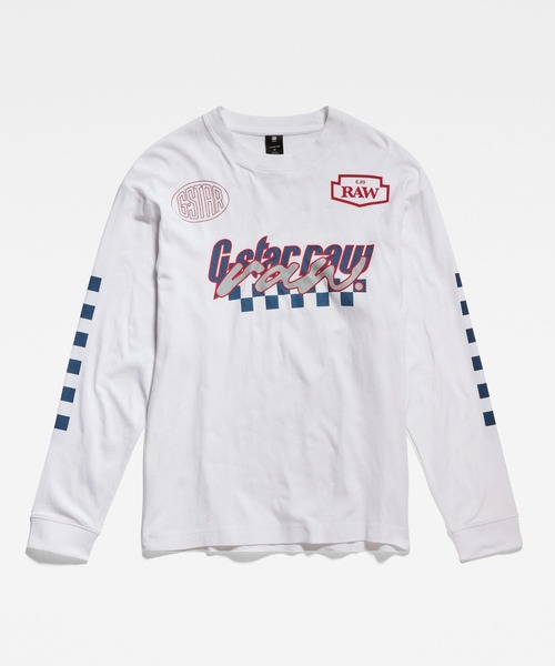 G-STAR（ジースター）の「MOTO BOXY GRAPHIC/オーバーサイズグラフィックロンT（Tシャツ/カットソー・メンズ・ホワイト/ダークブラック・LARGE/MEDIUM/SMALL/X-LARGE/X-SMALL）」の6枚目の写真