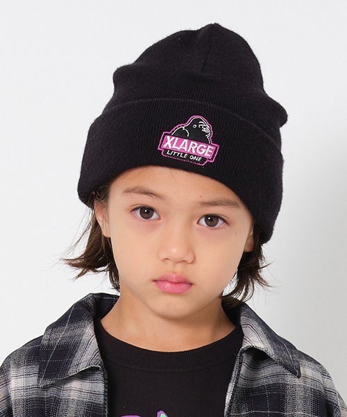 XLARGE KIDS(エクストララージキッズ)の「ニットキャップ(ニットキャップ/ビーニー・キッズ・マルチ/ブラック/グリーン/パープル・FREE)」の2枚目の写真