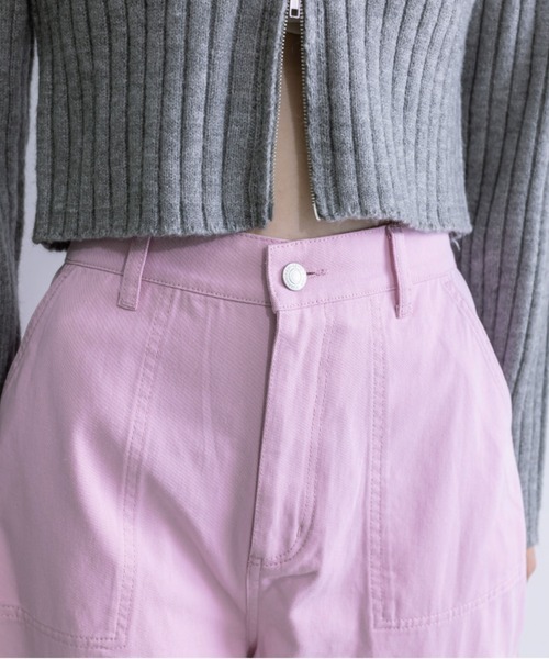 OLIVE des OLIVE（オリーブデオリーブ）の「【WEB限定カラー有】サイドスリットベルトカーゴパンツ　1032020110（カーゴパンツ・レディース・オフホワイト/サックスブルー/ブラック/ラベンダー/チャコールグレー・FREE）」の12枚目の写真