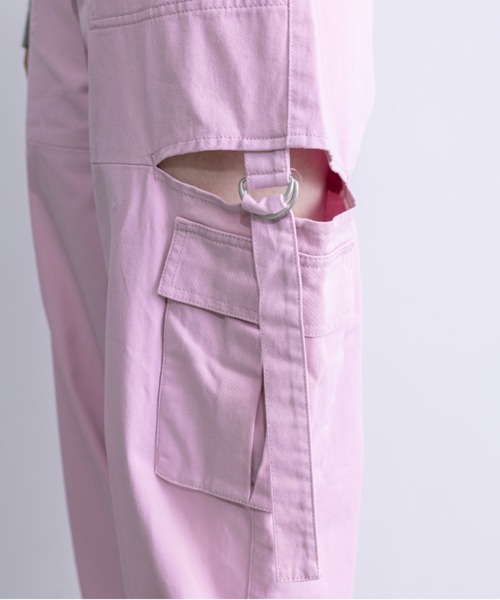 OLIVE des OLIVE（オリーブデオリーブ）の「【WEB限定カラー有】サイドスリットベルトカーゴパンツ　1032020110（カーゴパンツ・レディース・オフホワイト/サックスブルー/ブラック/ラベンダー/チャコールグレー・FREE）」の14枚目の写真
