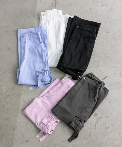 OLIVE des OLIVE（オリーブデオリーブ）の「【WEB限定カラー有】サイドスリットベルトカーゴパンツ　1032020110（カーゴパンツ・レディース・オフホワイト/サックスブルー/ブラック/ラベンダー/チャコールグレー・FREE）」の16枚目の写真